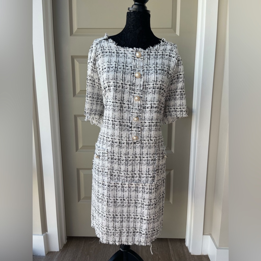Elegant tweed mini dress, size 4XL